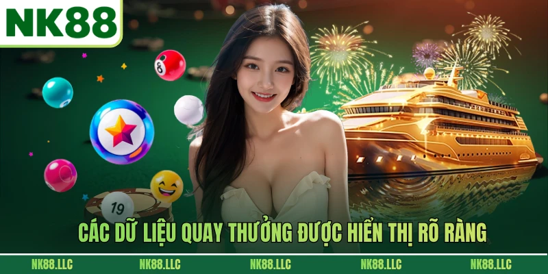 Các dữ liệu quay thưởng được hiển thị rõ ràng