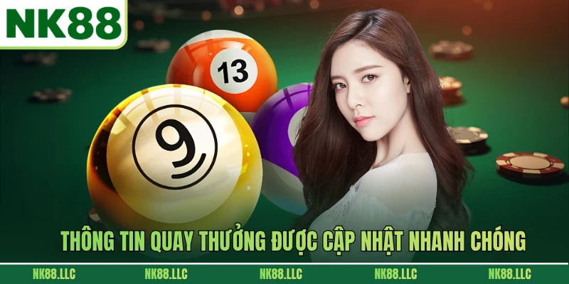 Thông tin quay thưởng được cập nhật nhanh chóng